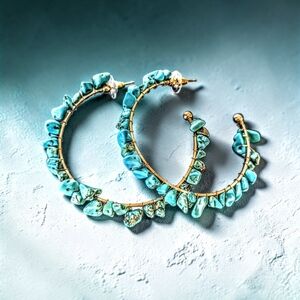 Turquoise Earrings Atterri Genuine Stone
